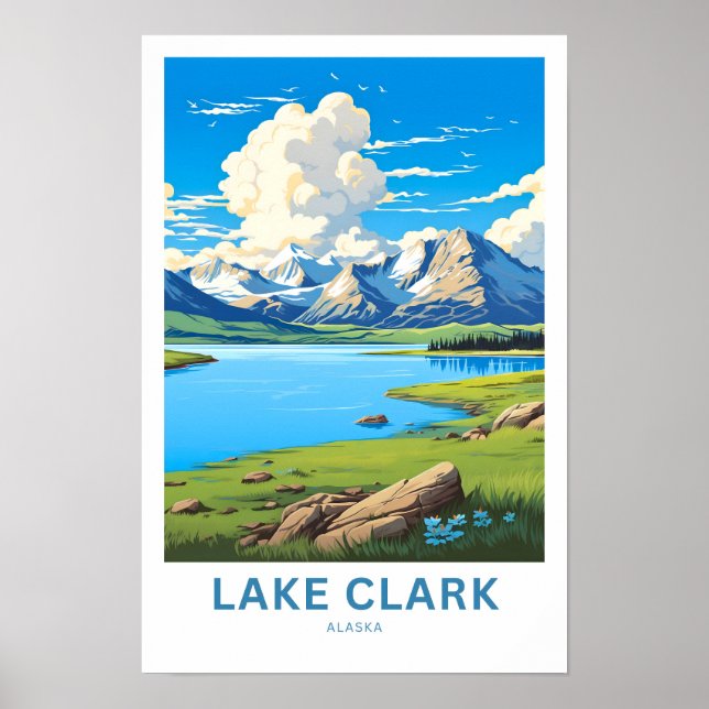 Affiche Lake Clark Alaska Travel Print (Devant)