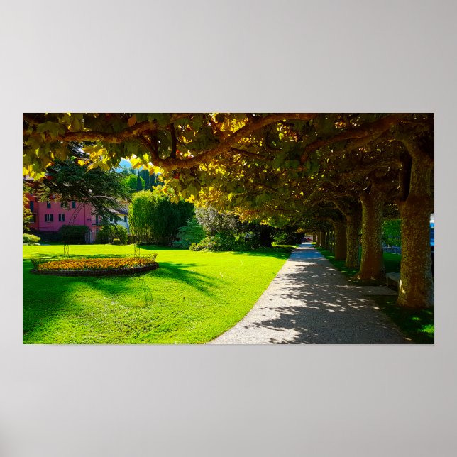 Affiche Lake Como Bellagio Walkway Autumn in Italy (Devant)