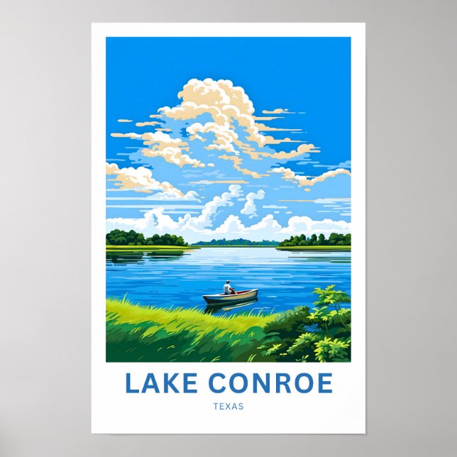 Affiche Lake Conroe Texas Travel Print (Devant)