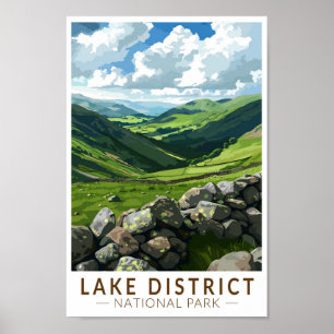Affiche Lake District National Park Travel Art Vintage