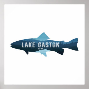 Affiche Lake Gaston North Carolina Virginia Fish