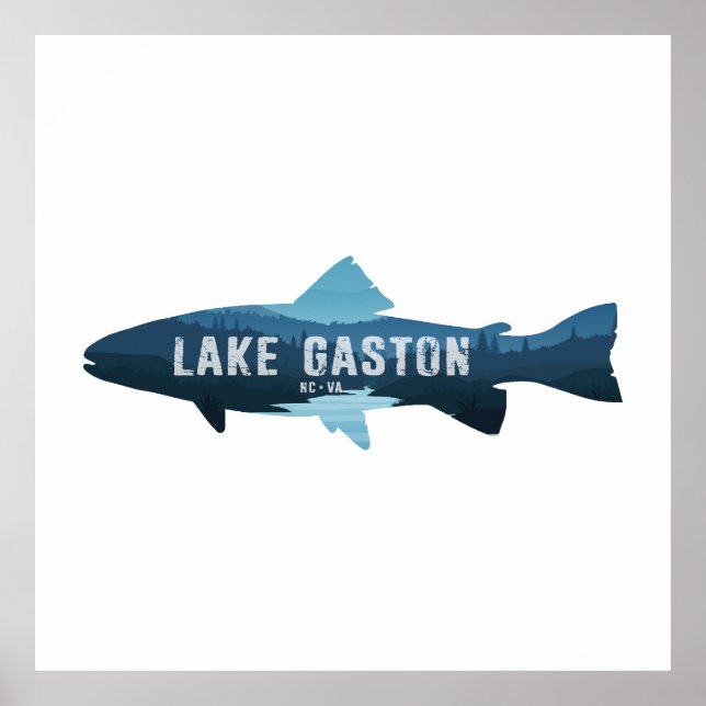 Affiche Lake Gaston North Carolina Virginia Fish (Devant)