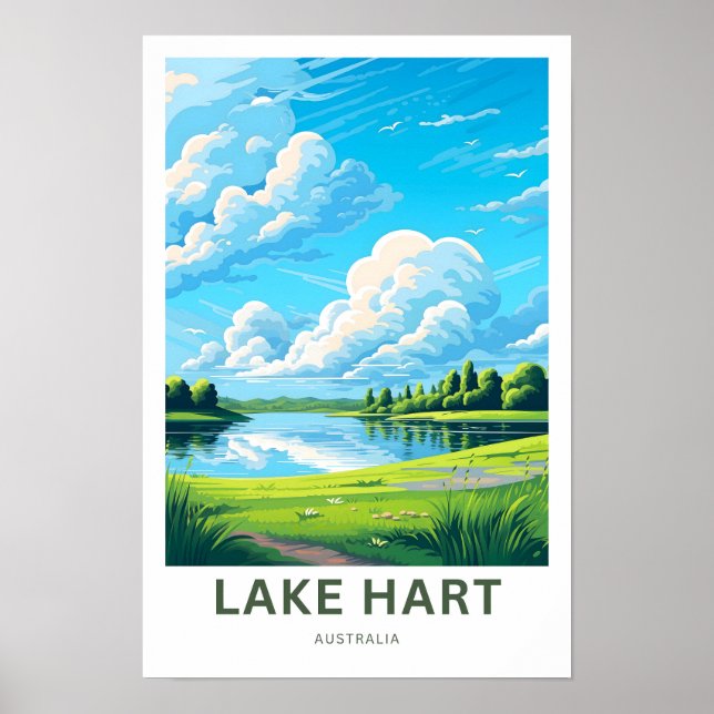 Affiche Lake Hart Australia Travel Print (Devant)