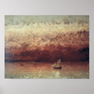 Affiche Lake Leman with Setting Sun, c.1876