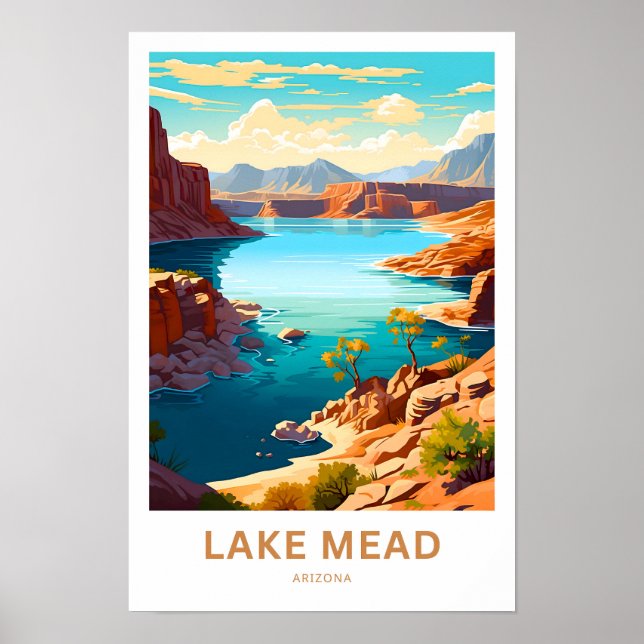 Affiche Lake Mead Arizona Imprimer Voyage (Devant)
