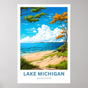 Affiche Lake Michigan United States Travel Print