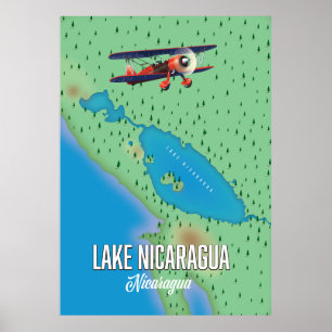 Affiche Lake Nicaragua,Nicaragua map