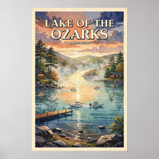Affiche Lake of the Ozarks Missouri Vintage Travel