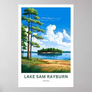 Affiche Lake Sam Rayburn Texas Travel Print