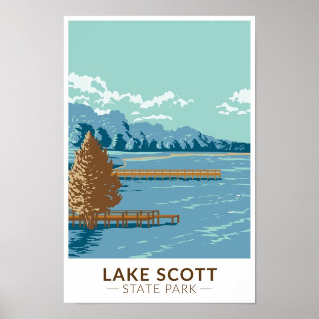 Affiche Lake Scott State Park Kansas Vintage (Devant)