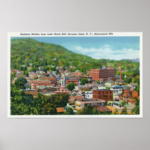 Affiche Lake Street Hill Vue de la section des affaires