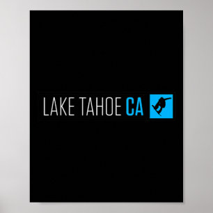 Affiche Lake Tahoe Ca Snowboard Box Type