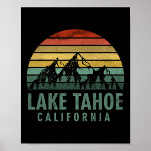 Affiche Lake Tahoe Californie Montagnes Vintage Randonnée