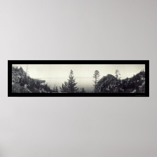 Affiche Lake Tahoe Cave Rock Photo 1906 (Devant)