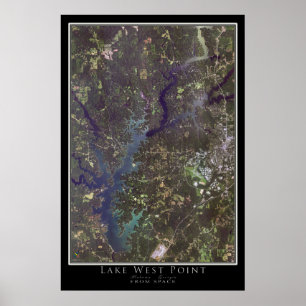 Affiche Lake West Point Alabama - Georgia Satellite Map
