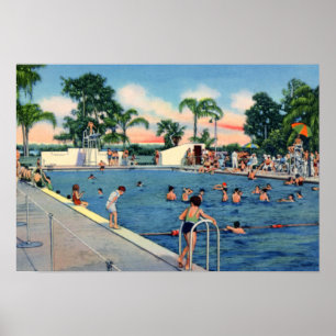 Affiche Lakeland Florida Municipal Swimming Pool