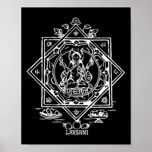 Affiche Lakshmi Déesse indienne de la richesse hindouisme