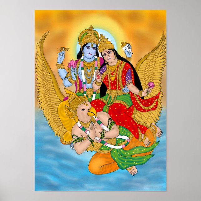 Affiche Lakshmi Narayan – Art mural divin & décora (Devant)