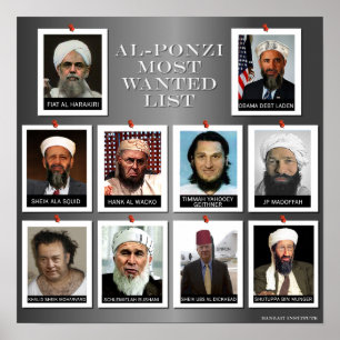 Affiche L'AL-PONZI LA PLUPART de LISTE RECHERCHÉE