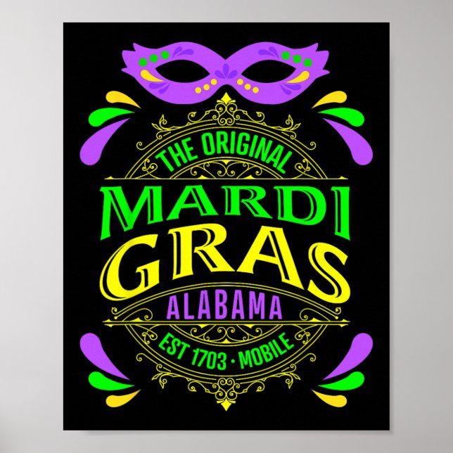 Affiche L'Alabyma Mardi Gras Mobile 2025 (Devant)