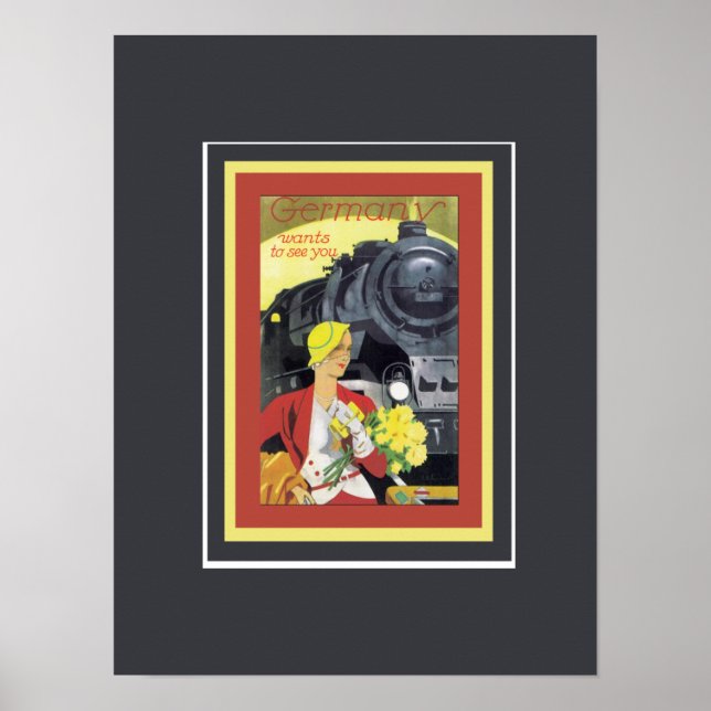 Affiche L'Allemagne veut vous voir Vintage (Devant)