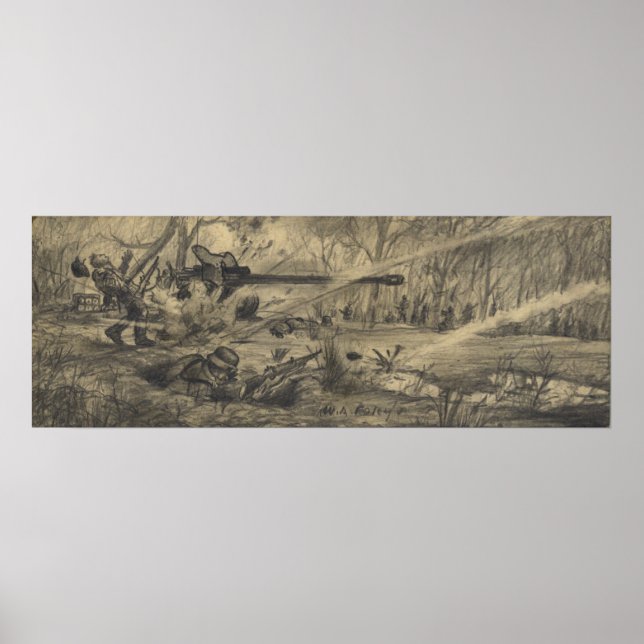 Affiche L'Allemand touché par l'artillerie (Devant)