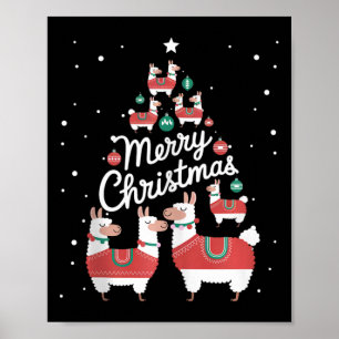 Affiche Lama Xmas Tree Llamas Christmas Tree