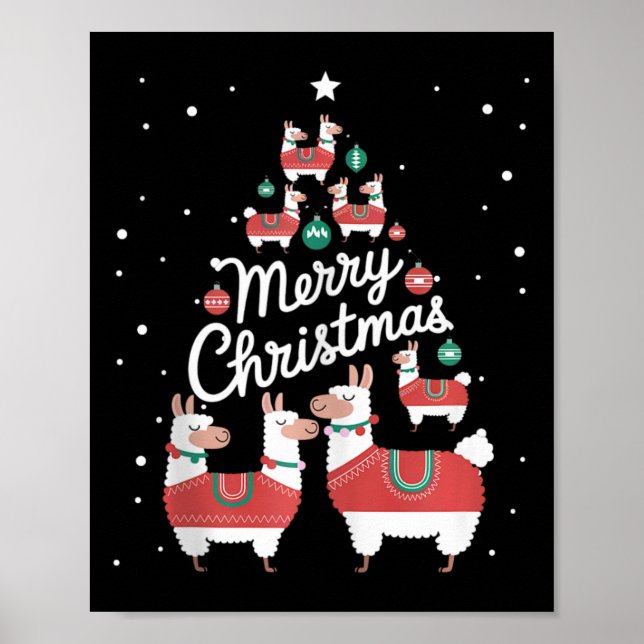 Affiche Lama Xmas Tree Llamas Christmas Tree (Devant)