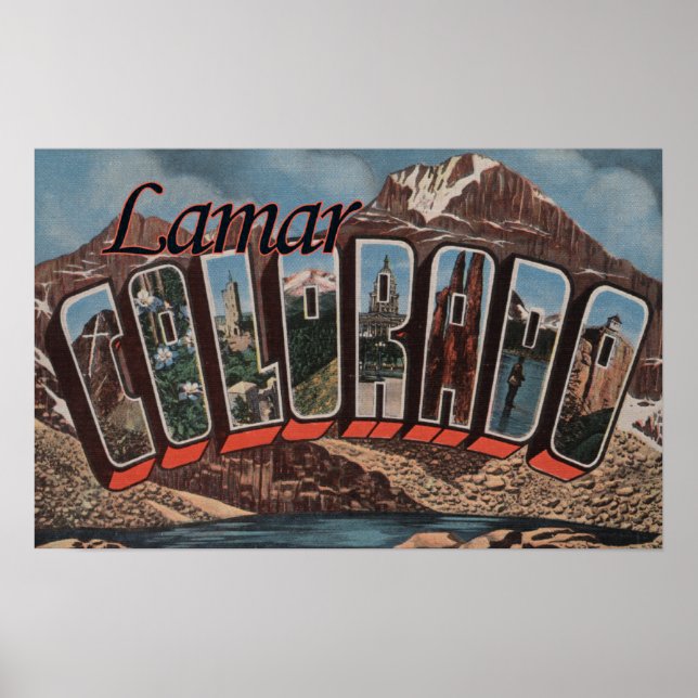 Affiche Lamar, ColoradoGrandes lettres ScènesLamar, CO (Devant)
