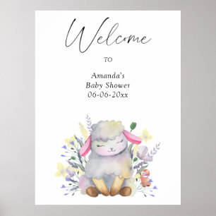 Affiche Lamb - baby shower de bienvenue