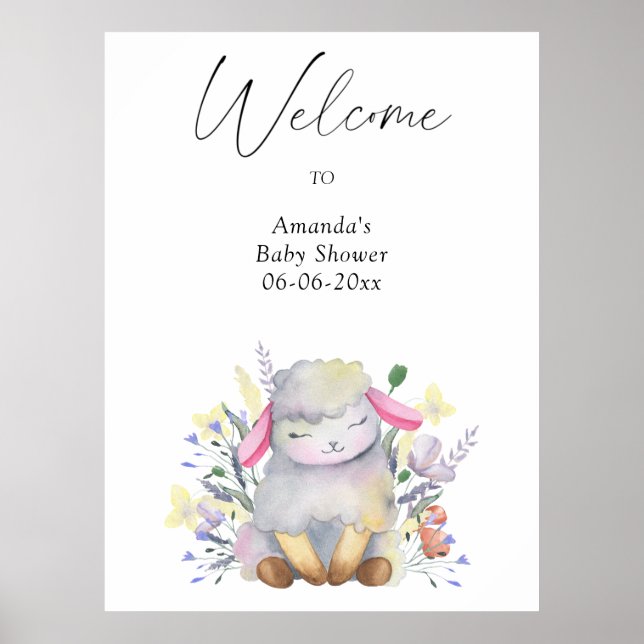 Affiche Lamb - baby shower de bienvenue (Devant)