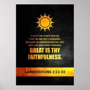 Affiche Lamentations 3:22-23 Bible Verse