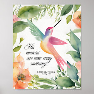 Affiche Lamentations 3:22-23 Colibri Chrétien