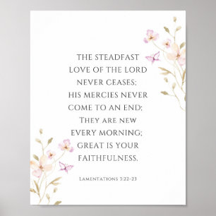 Affiche Lamentations 3:22-23 Steadfast Amour du Seigneur
