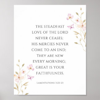 Affiche Lamentations 3:22-23 Steadfast Amour du Seigneur