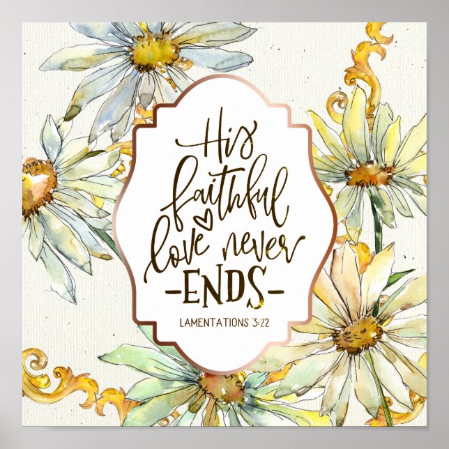 Affiche Lamentations 3:22 Son Amour Fidèle Ne Finit Jamais (Devant)
