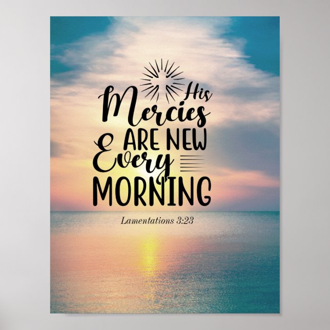 Affiche Lamentations 3:23 His Mercies New Every Morning (Devant)