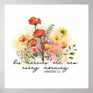 Affiche Lamentations 3:23 His Mercies New Every Morning