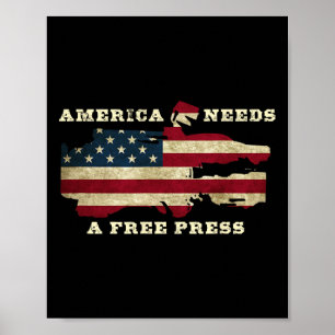 Affiche L'Amérique a besoin d'une presse libre Anti-trump 