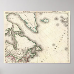 Affiche L'Amérique du Nord du nord-est