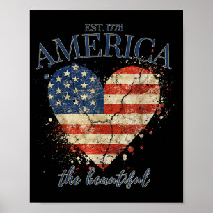 Affiche L'Amérique la belle fête de l'indépendance patriot