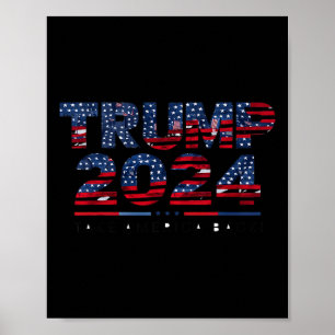 Affiche L'Amérique nous soutient Drapeau 4 juillet Donald