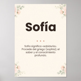 Affiche Lámina personalizada con nombre y su significado