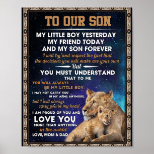 Affiche L'Amour  À Notre Fils, Je Suis Fière De Vous Et Je