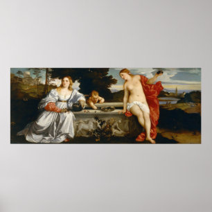 Affiche L'Amour Amour sacré et profane par Titien Cupidon