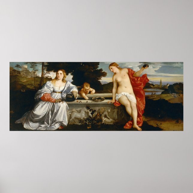 Affiche L'Amour Amour sacré et profane par Titien Cupidon  (Devant)