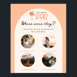 Affiche L'amour au premier Spritz Photo nuptiale Où étaien<br><div class="desc">Love at First Spritz Fête des mariées Photo Where was They Game. Ce jeu n'est pas seulement pour évoquer le voyage du couple mais aussi pour partager des histoires sur la mariée et le marié. C’est une façon simple de célébrer leur histoire d’amour et leurs souvenirs à travers leurs mignonnes...</div>