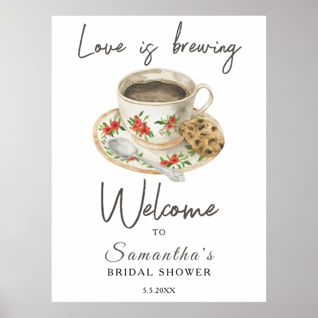 Affiche L'amour brasse Café Douche nuptiale bienvenue (Devant)