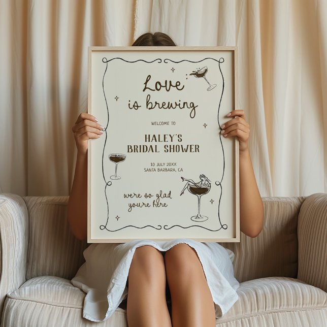 Affiche L'amour brasse Espresso Martini Bienvenue (Créateur téléchargé)