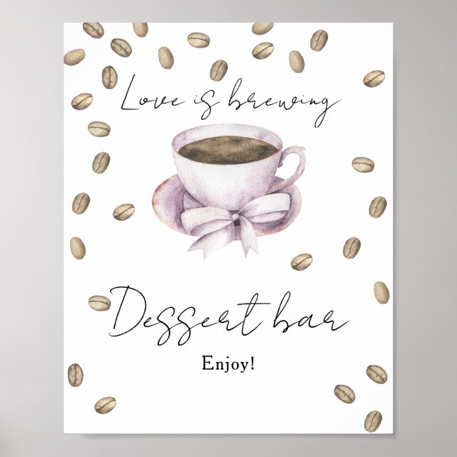 Affiche L'amour brasse la douche nuptiale Dessert bar (Devant)
